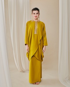 ANCHAL CAFTAN IN LIME GREEN